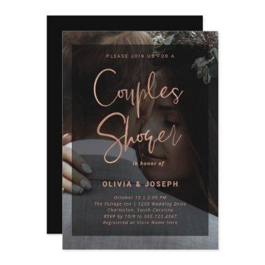 Rose Gold and Black Overlay | Couples Shower