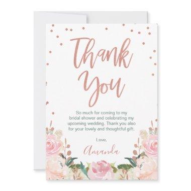 Rose Gold and Floral  Thank You
