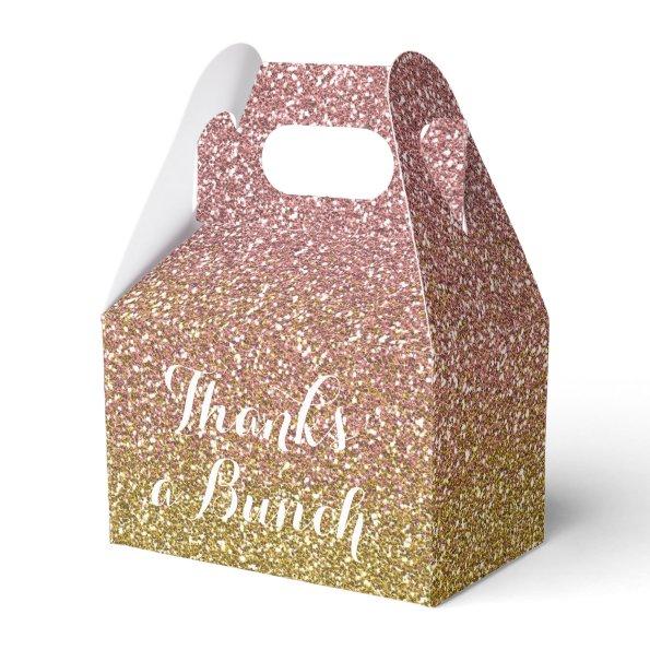 Rose Gold and Gold Glitter Favor Box