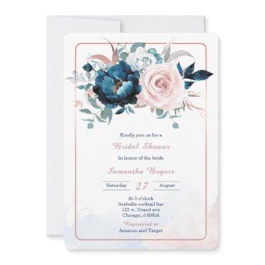 Rose Gold and Navy Blue  Template