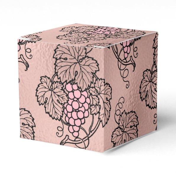 Rose Gold and Pink Wine Themed Favor Box