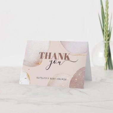 Rose Gold Baby Shower or Bridal Shower Thank You Invitations