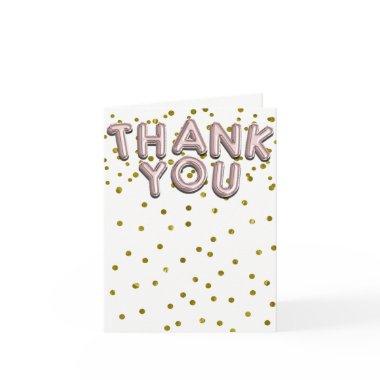 Rose Gold Balloons Confetti Dots Thank You