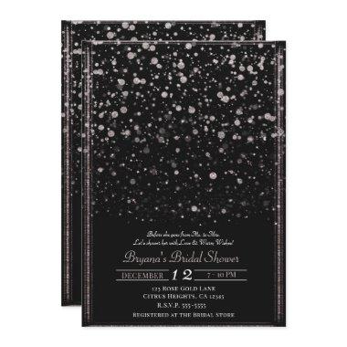 Rose Gold & Black Confetti Splatter