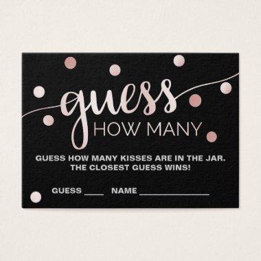 Rose Gold & Black Guess How Many Kisses Game Invitations