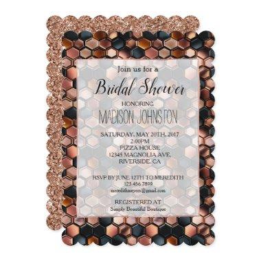 Rose Gold Black Leopard Invitations