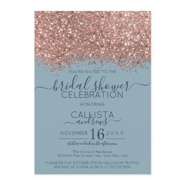 Rose Gold Blue Glitter Confetti