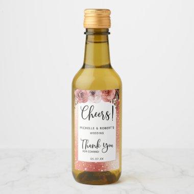 Rose Gold, Blush Cheers, Wine, Liquor Favor Label