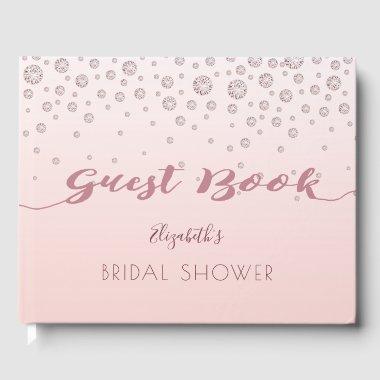 Rose gold blush diamonds  Guest Book