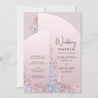 Rose gold blush pink arch spring wedding shower Invitations
