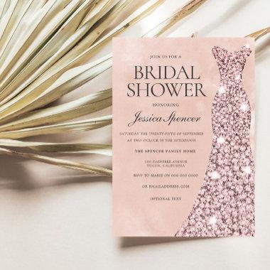 Rose Gold & Blush Pink Bridal Shower Invitations