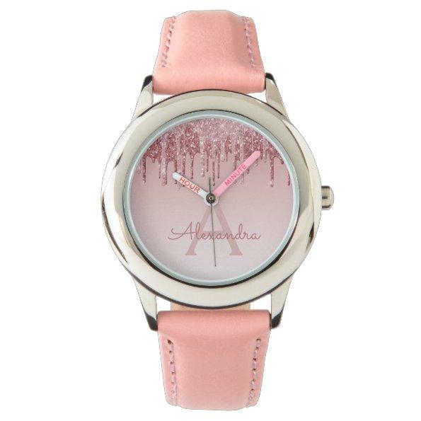Rose Gold Blush Pink Glitter and Sparkle Watch