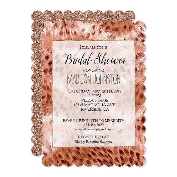 Rose Gold Blush Pink Leopard