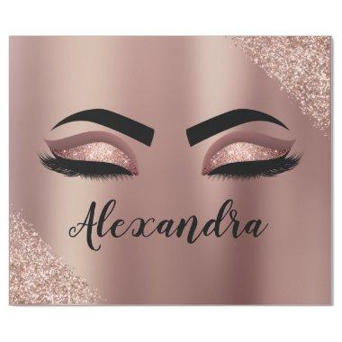 Rose Gold Blush Pink Monogram Glitter Eyelashes Wrapping Paper