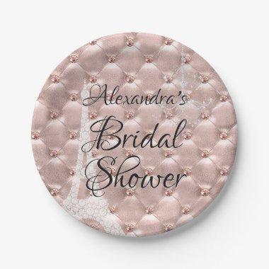 Rose Gold | Blush Pink Paris Bridal Shower Paper Plates