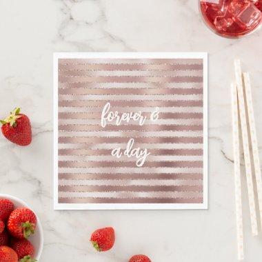 Rose Gold Blush Pink Stripes Glitz  Napkins