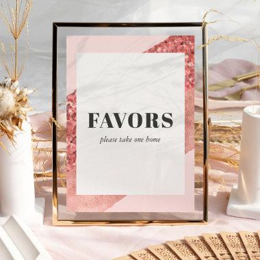 Rose Gold, Blush & Sequin  Favors Poster