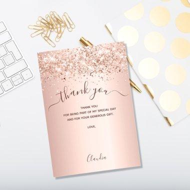 Rose gold blush thank you