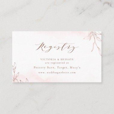 Rose Gold botanical crest monogram bridal Registry Place Invitations