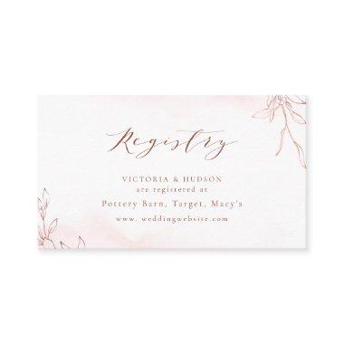 Rose Gold botanical crest monogram bridal Registry Place Invitations