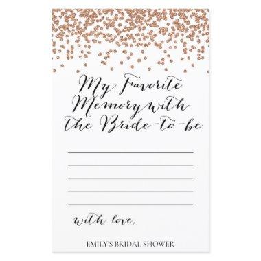 Rose Gold Brida Shower Game - Favorite Memory Invitations