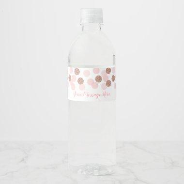 Rose Gold Bridal Shower Water Bottle Label
