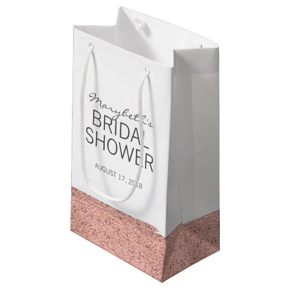 Rose Gold Brushstroke Bridal Shower Gift Bag