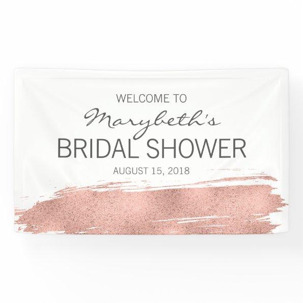 Rose Gold Brushstroke Bridal Shower Welcome Banner