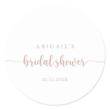 Rose Gold Calligraphy  Favor  Classic Round Sticker