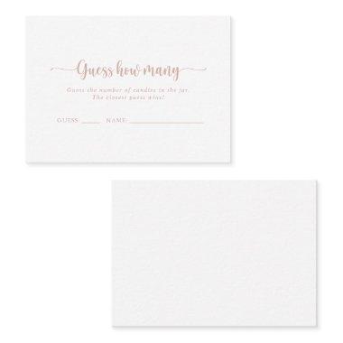Rose Gold Calligraphy Guess How Many Game