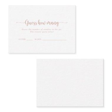 Rose Gold Calligraphy Guess How Many Game Invitations