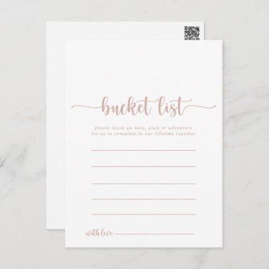 Rose Gold Calligraphy Simple Bucket List Invitations