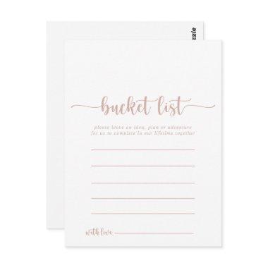 Rose Gold Calligraphy Simple Bucket List Invitations