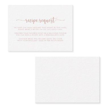 Rose Gold Calligraphy Wedding Recipe Request  Enclosure Invitations