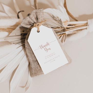 Rose Gold Calligraphy Wedding Thank You Gift Tags