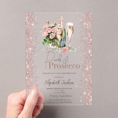 Rose Gold Confetti Pearls Prosecco  Acrylic