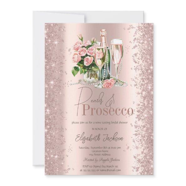 Rose Gold Confetti Pearls Prosecco
