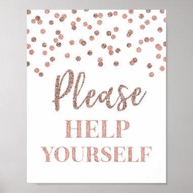 Rose Gold Confetti Please Help Yourself Sign