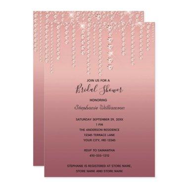Rose Gold Diamonds Dripping Trendy