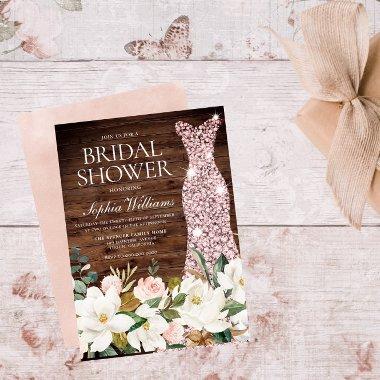 Rose Gold Dress Blush White Rustic