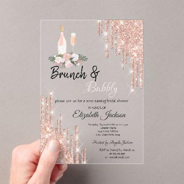 Rose Gold Drips Brunch & Bubbly  Acrylic