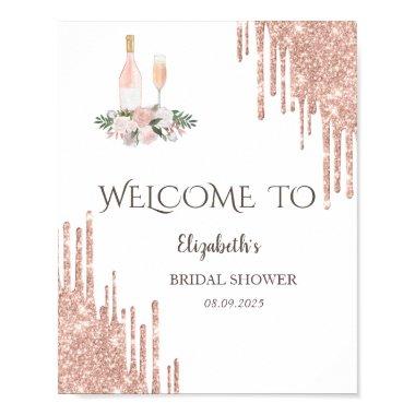 Rose Gold Drips Brunch & Bubbly  Poster