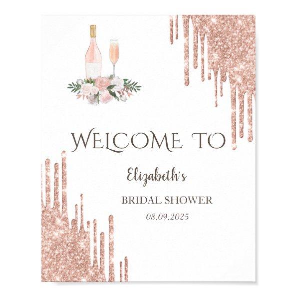 Rose Gold Drips Brunch & Bubbly  Poster