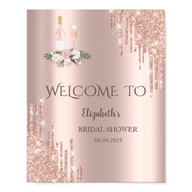 Rose Gold Drips Brunch & Bubbly  Poster