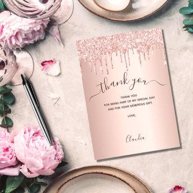 Rose gold drips thank you Invitations