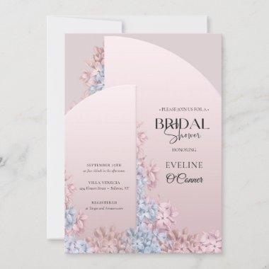 Rose gold dusty pink dusty blue spring Bridal Invitations
