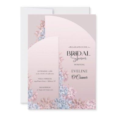 Rose gold dusty pink dusty blue spring Bridal Invitations