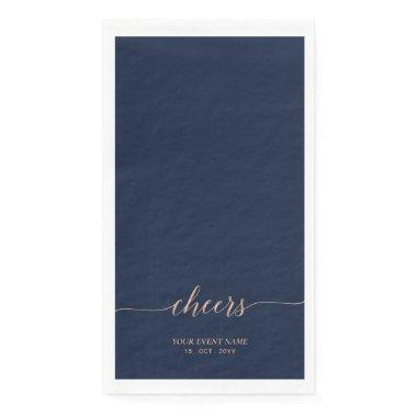 Rose gold Elegant Stylish Lettering Cheers Event Paper Guest Towels