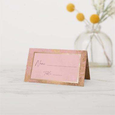 Rose Gold Faux Foil Metallic Bridal Shower Place Invitations