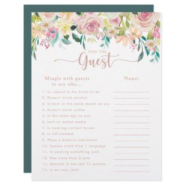 Rose Gold Floral  Find the Guest Game